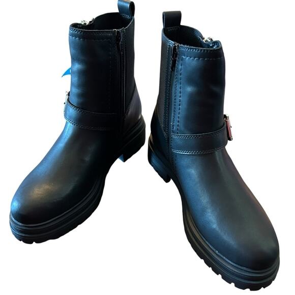 Aqua College Waterproof Leather Lug Sole Urban Street Moto Ankle Boots NEW 8 - Picture 5 of 10